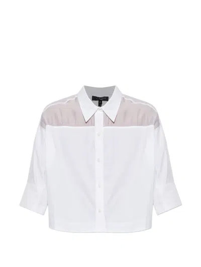 Rag & Bone Sheer-panelled Cropped Shirt In White