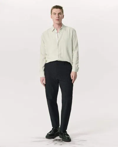 Rag & Bone Shift Textured-stripe Cotton-silk Trousers In Black