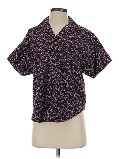 Pre-owned Rag & Bone Short Sleeve Blouse In Burgundy