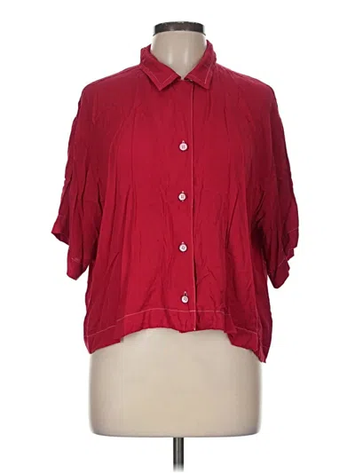 Pre-owned Rag & Bone Short Sleeve Blouse In Burgundy