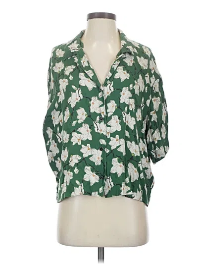 Pre-owned Rag & Bone Short Sleeve Blouse In Green