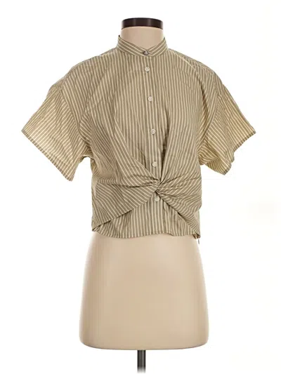 Pre-owned Rag & Bone Short Sleeve Blouse In Tan