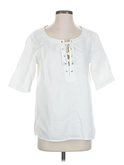 Pre-owned Rag & Bone Short Sleeve Blouse In White