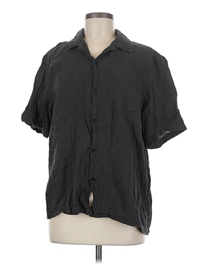 Pre-owned Rag & Bone Short Sleeve Button Down Shirt In Black