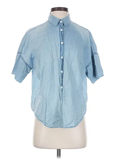 Pre-owned Rag & Bone Short Sleeve Button Down Shirt In Blue