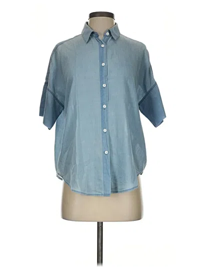 Pre-owned Rag & Bone Short Sleeve Button Down Shirt In Blue