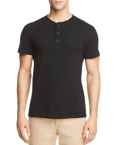 Rag & Bone Black Cotton Classic Short Sleeve Henley