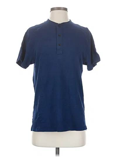 Pre-owned Rag & Bone Short Sleeve Henley Shirt In Blue