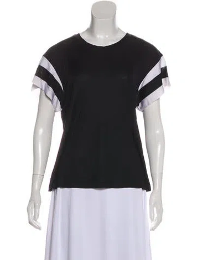Pre-owned Rag & Bone Short Sleeve Scoop Neck Top In Black