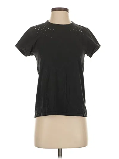 Pre-owned Rag & Bone Short Sleeve Top Black Keyhole Neckline Tops