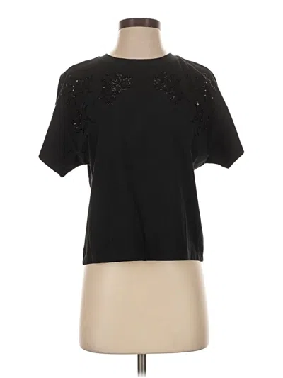 Pre-owned Rag & Bone Short Sleeve Top Black Mock Neckline Tops