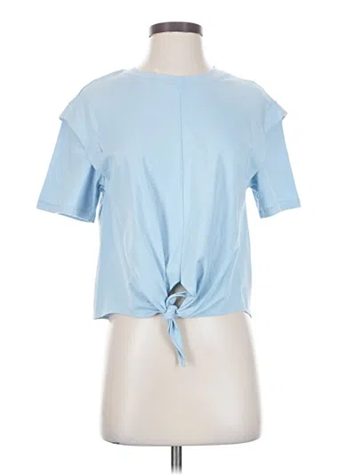 Pre-owned Rag & Bone Short Sleeve Top Blue Keyhole Neckline Tops