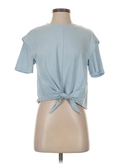 Pre-owned Rag & Bone Short Sleeve Top Blue Keyhole Neckline Tops
