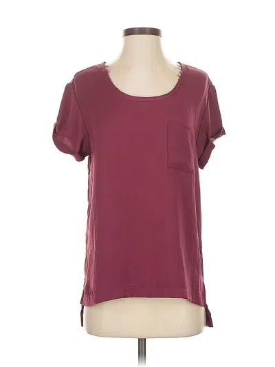 Pre-owned Rag & Bone Short Sleeve Top Burgundy Scoop Neck Tops