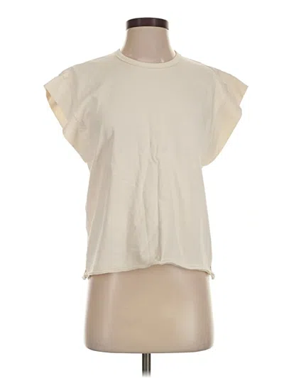 Pre-owned Rag & Bone Short Sleeve Top Ivory High Neck Tops