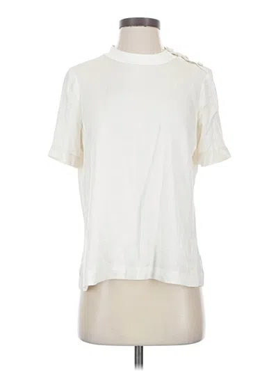 Pre-owned Rag & Bone Short Sleeve Top Ivory Mock Neckline Tops