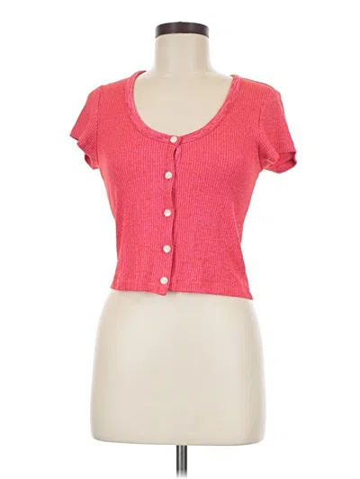 Pre-owned Rag & Bone Short Sleeve Top Pink Sweetheart Neckline Tops