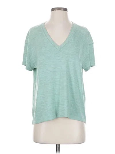 Pre-owned Rag & Bone Short Sleeve Top Teal V-neck Tops