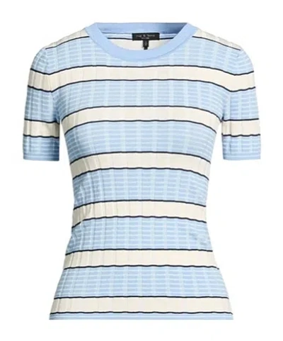 Rag & Bone Short-sleeved Knitted Sweater In Blue