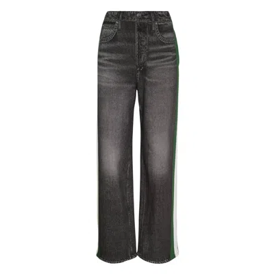 Rag & Bone Side Stripe Wide Leg Jeans In Black