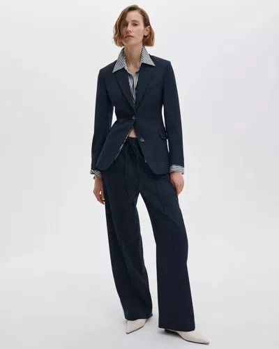 Rag & Bone Siena Wool Side Stripe Pants In Salute In Black