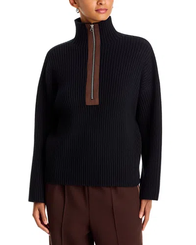 Rag & Bone Sigrid Wool Faux Suede Trim Sweater In Blue