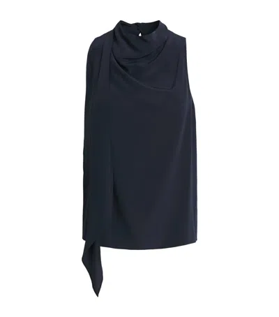 Rag & Bone Silk Adela Scarf Blouse In Blue