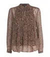 Rag & Bone Silk-blend Floral Amaris Blouse In Brown