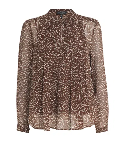 Rag & Bone Silk-blend Floral Amaris Blouse In Brown