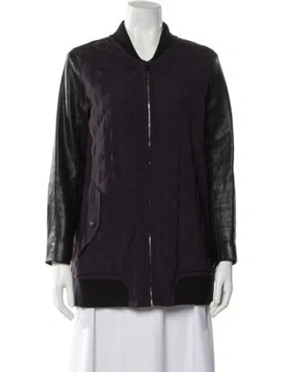 Pre-owned Rag & Bone Silk Bomber Jacket In Blue