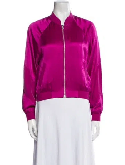 Pre-owned Rag & Bone Silk Bomber Jacket In Pink
