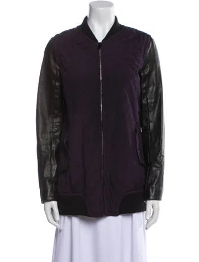 Pre-owned Rag & Bone Silk Bomber Jacket In Purple