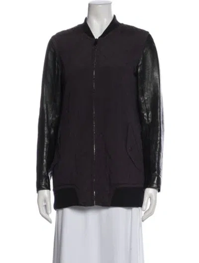 Pre-owned Rag & Bone Silk Bomber Jacket In Purple