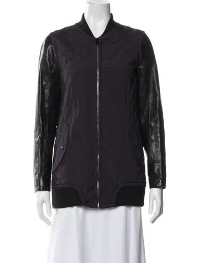 Pre-owned Rag & Bone Silk Bomber Jacket In Purple