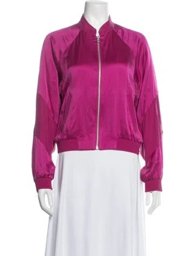 Pre-owned Rag & Bone Silk Bomber Jacket In Purple