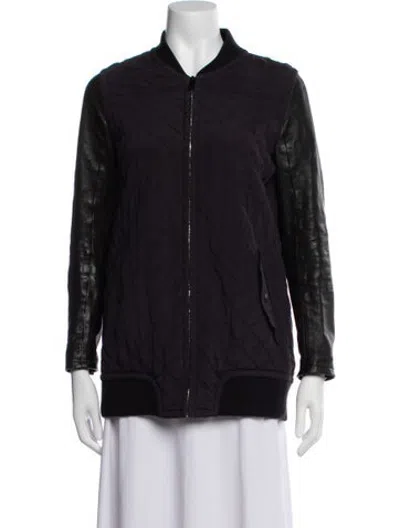 Pre-owned Rag & Bone Silk Bomber Jacket In Purple