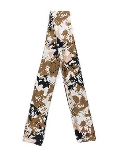 Pre-owned Rag & Bone Silk Camouflage Print Scarf W/ Tags In Neutrals