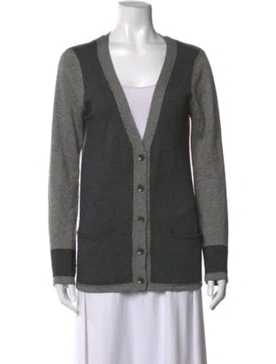 Pre-owned Rag & Bone Silk Colorblock Pattern Sweater In Grey