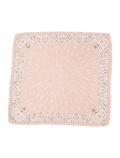 Pre-owned Rag & Bone Silk Paisley Print Bandana In Pink
