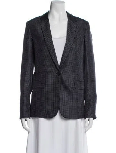 Pre-owned Rag & Bone Silk Patterned Blazer In Blue