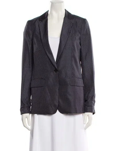 Pre-owned Rag & Bone Silk Polka Dot Print Blazer In Blue