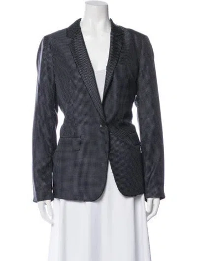 Pre-owned Rag & Bone Silk Polka Dot Print Blazer In Blue