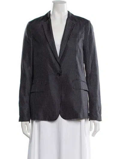 Pre-owned Rag & Bone Silk Polka Dot Print Blazer In Blue