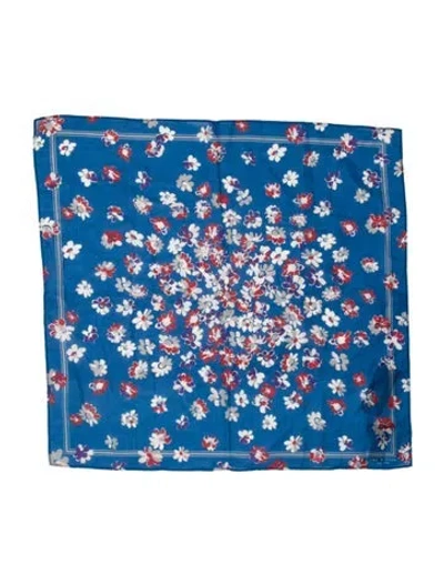 Pre-owned Rag & Bone Silk Printed Scarf W/ Tags In Blue