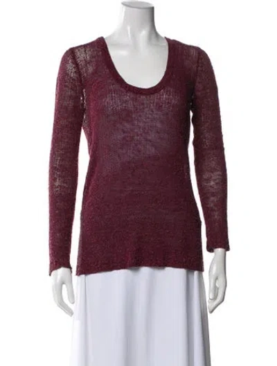 Pre-owned Rag & Bone Silk Scoop Neck Sweater In Burgundy