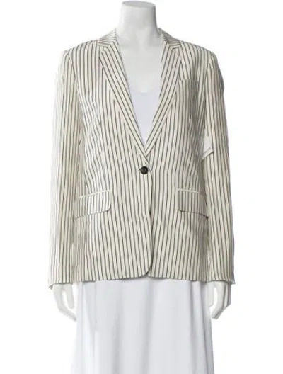 Pre-owned Rag & Bone Silk Striped Blazer In White