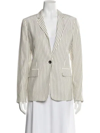 Pre-owned Rag & Bone Silk Striped Blazer In White