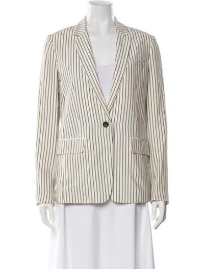 Pre-owned Rag & Bone Silk Striped Blazer In White