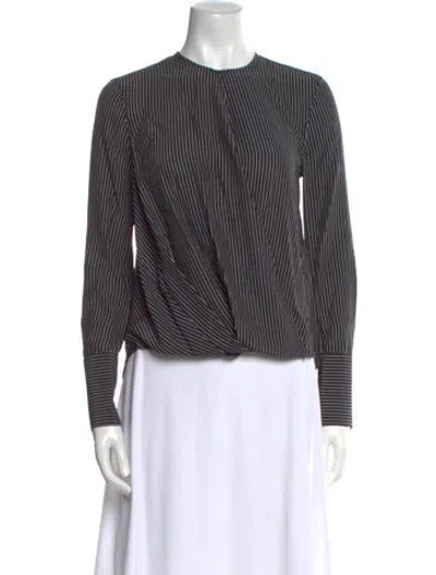 Pre-owned Rag & Bone Silk Striped Blouse In Black