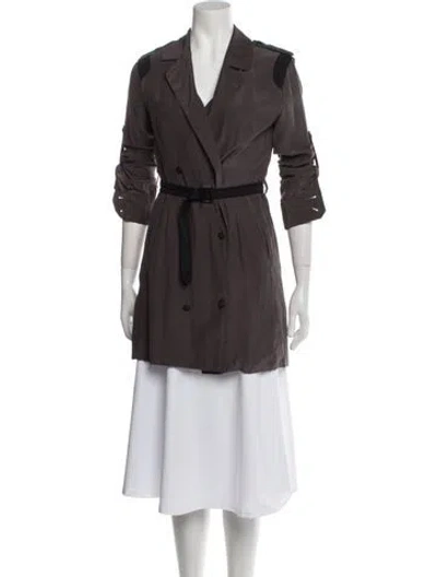 Pre-owned Rag & Bone Silk Trench Coat In Gray